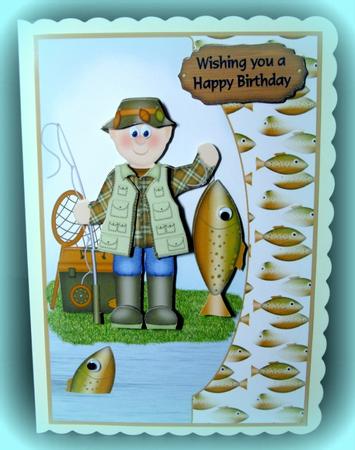 Fishing Phill Card Front by Dianne Jackson