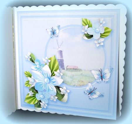 Sibsey Mill with Origami Flowers - 8in x 8in Insert Plate by Dianne Jackson
