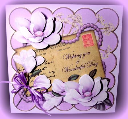 Lilac Magnolia Wonderful Day 8in Decoupage Sheet by Dianne Jackson