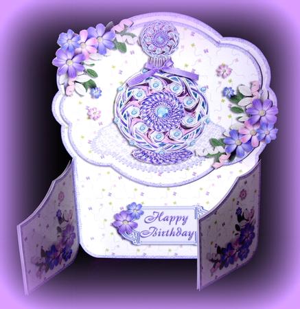 Perfume and Flowers Gatefold Decoupage Card Kit by Dianne Jackson