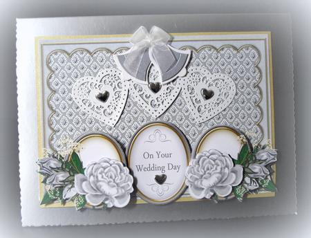 Silver Rose Your Wedding Day Large Dl Decoupage Card Kit by Dianne Jackson