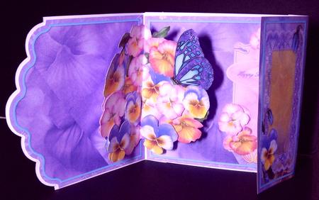 Scallop Gate Fold Pop Out - Profusion of Pansies by Dianne Jackson