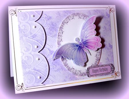 Lilac Butterfly and Lace by Dianne Jackson