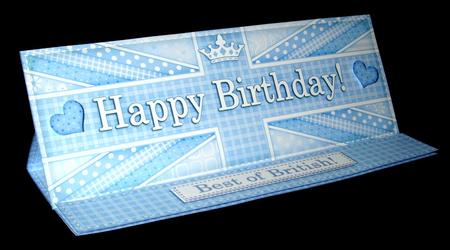 Large Dl Uk Shabby Flag Birthday Easel Card Kit N Envelope by Dianne Jackson