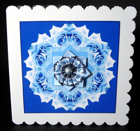 Roses Tea-bag Topper, Blue by Dianne Jackson