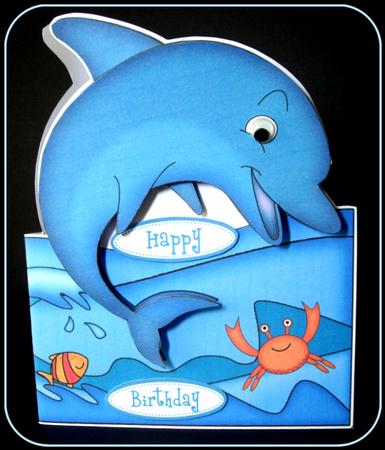 3D Dolphin Shaped Card Decoupage N Envelope by Dianne Jackson