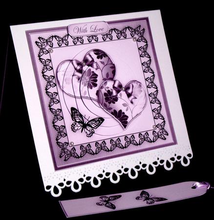 Elegant Romance Quick Card with Circle Pyramage Topper by Dianne Jackson
