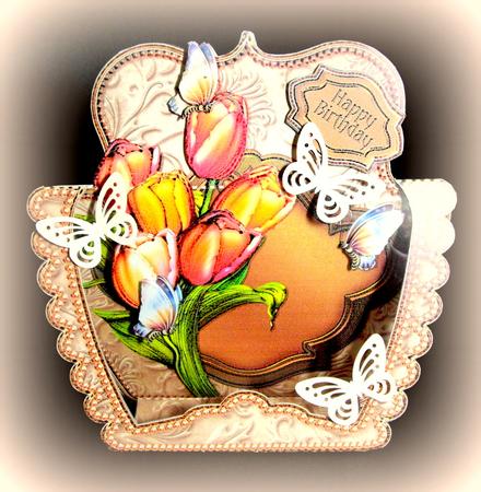 3D Acetate Window Spring Tulips and Butterflies by Dianne Jackson