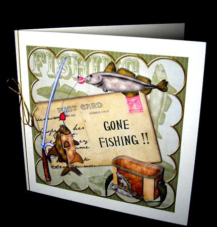 Fishing Olive Gone Fishing 8in Xtreme Decoupage Kit by Dianne Jackson