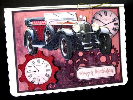 Steampunk Red Vintage Car by Dianne Jackson