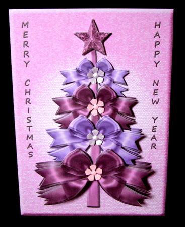 Ribbon Bow Christmas Tree - Pink Orchid by Dianne Jackson