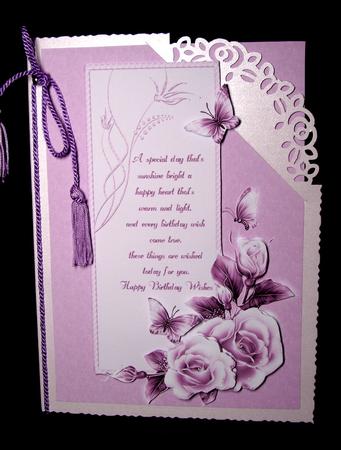 Lovely Roses and Butterflies Mauve by Dianne Jackson