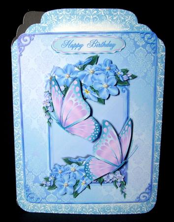 Gorgeous Blues Floral Card Front by Dianne Jackson