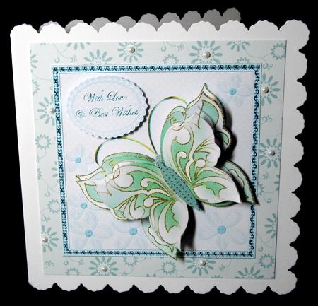 Pastel Butterfly Large Square Topper 2 by Dianne Jackson