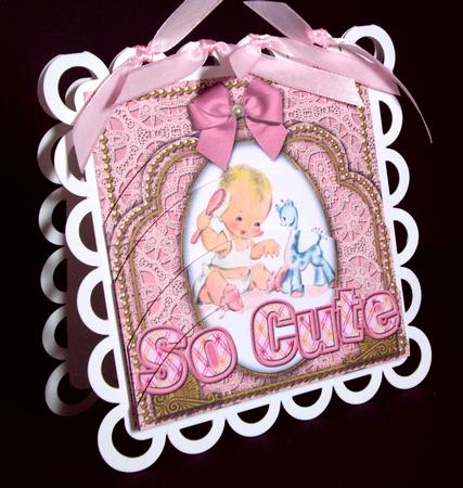 So Cute Baby Girl 5in Round Bottom Stacker by Dianne Jackson