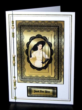 Elegant Lady on Black Lace Pyramage by Dianne Jackson