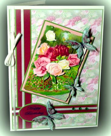 Vintage Rose and Butterfly by Dianne Jackson