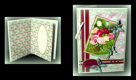 Vintage Rose and Butterfly Insert by Dianne Jackson