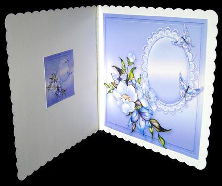 Blue Girly Time with Lace Parasol 8in x 8in Insert Plate by Dianne Jackson