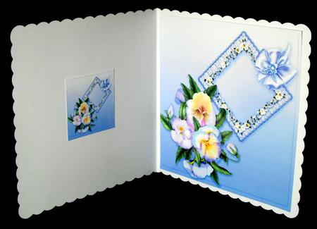 Diamond Frame of Pansies - 8in x 8in Insert Plate by Dianne Jackson