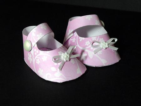 3D Baby Shoes Keepsake Blush Pink Floral by Dianne Jackson