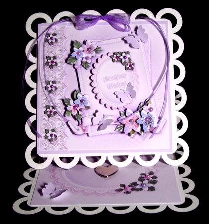 Birthday Lilac and Pink Paper Flowers 5in x 5in Decoupage Ki by Dianne Jackson
