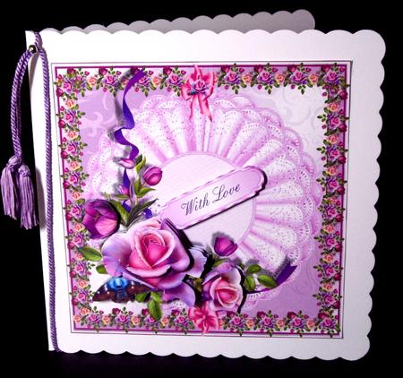 Precious Rose on Doily Card Topper by Dianne Jackson
