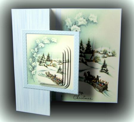 Christmas Vintage Scene Fold Back by Dianne Jackson