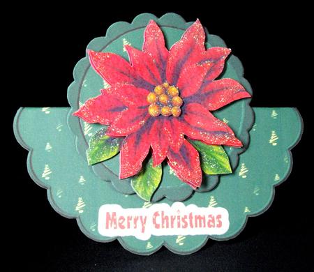 Poinsettia Over the Edge Rocker Card by Dianne Jackson