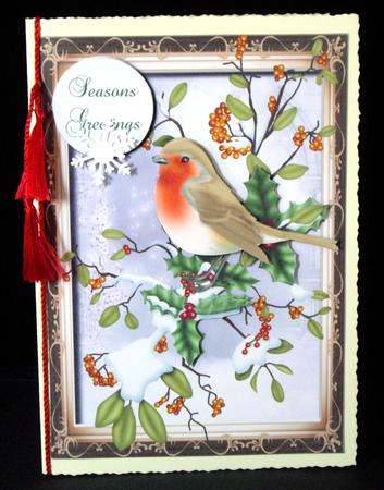 Christmas Robins on a Branch by Dianne Jackson