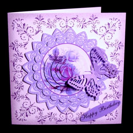 Vintage Rose Card in Lilac for Many Occasions by Dianne Jackson