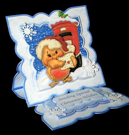 Robin Posting Christmas Easel Card Kit by Dianne Jackson