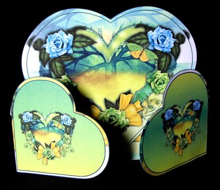 Lemon and Green Heart Shape Card Kit by Dianne Jackson