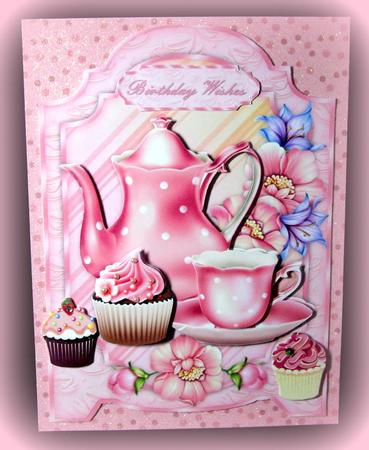 Teatime with Flowers Screen Card by Dianne Jackson