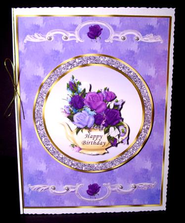 Purple Roses in Teapot by Dianne Jackson