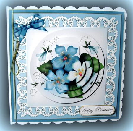 Pretty Viola Quick Card with Circle Pyramage Topper by Dianne Jackson