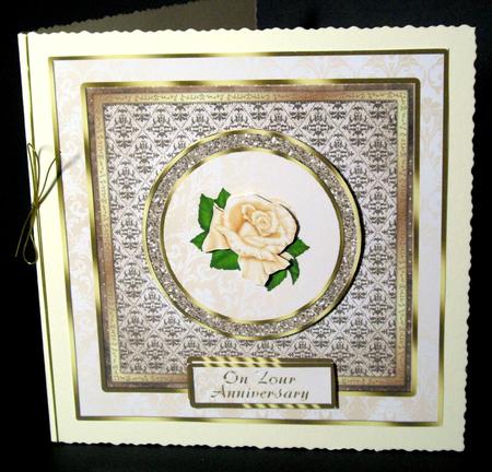 Cream Rose Square Card Front by Dianne Jackson