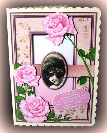 Vintage Cameo & Pink Roses by Dianne Jackson