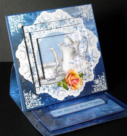 Tea Time Rose Invertage Easel Card Kit by Dianne Jackson