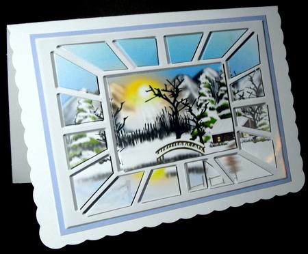 Through the Window Snow Scene Ready Made A5 Card by Dianne Jackson