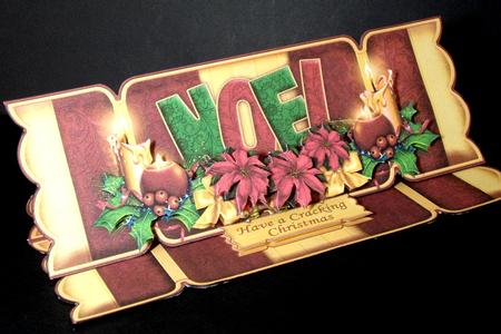 Large Dl Christmas Cracker Easel Card Kit Poinsettia by Dianne Jackson
