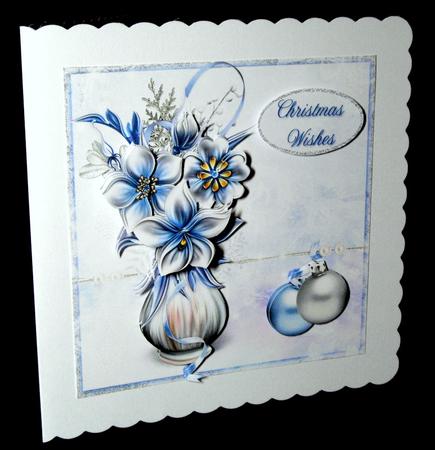 Winter Flowers in Silver & Blue 8x8inch Step by Step by Dianne Jackson