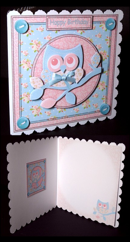 Shabby Owl 8x8 Insert by Dianne Jackson