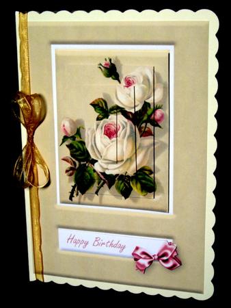 Cream Roses Quick Card by Dianne Jackson