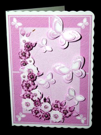 Pink Flowers and Butterflies by Dianne Jackson