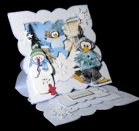 Penguin Fun Cut and Fold Card by Dianne Jackson