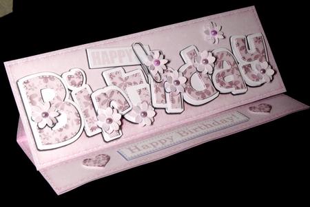 Large Dl Birthday Flowers Easel Card Kit N Envelope by Dianne Jackson