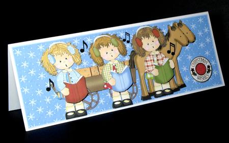Girlie Carol Singers Dl Size Card Front by Dianne Jackson