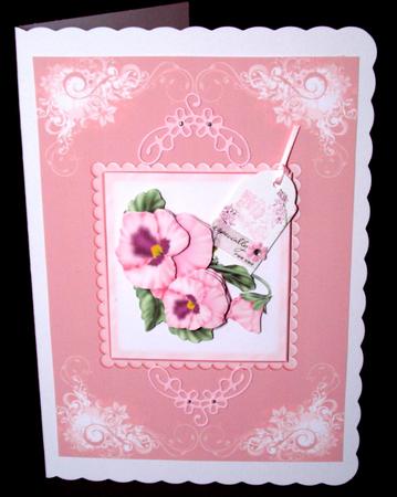Pink Pansy Card Front by Dianne Jackson