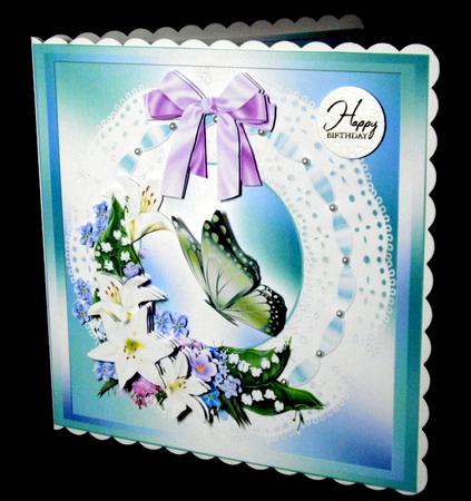 8x8 Doily and Lily Card Kit Decoupage by Dianne Jackson